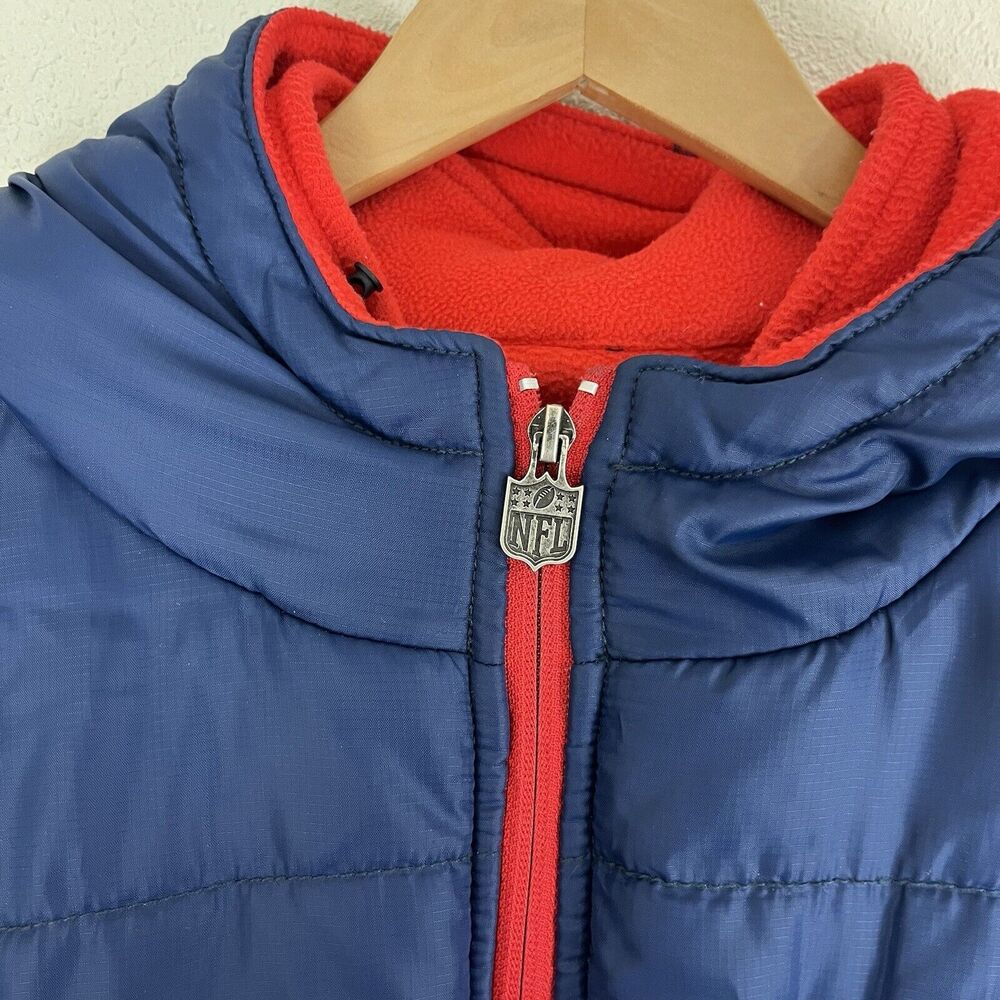 NFL Pro Line New England Patriots 2-in-1 Hooded Puffer Fleece Jacket Mens XL - Picture 2 of 11